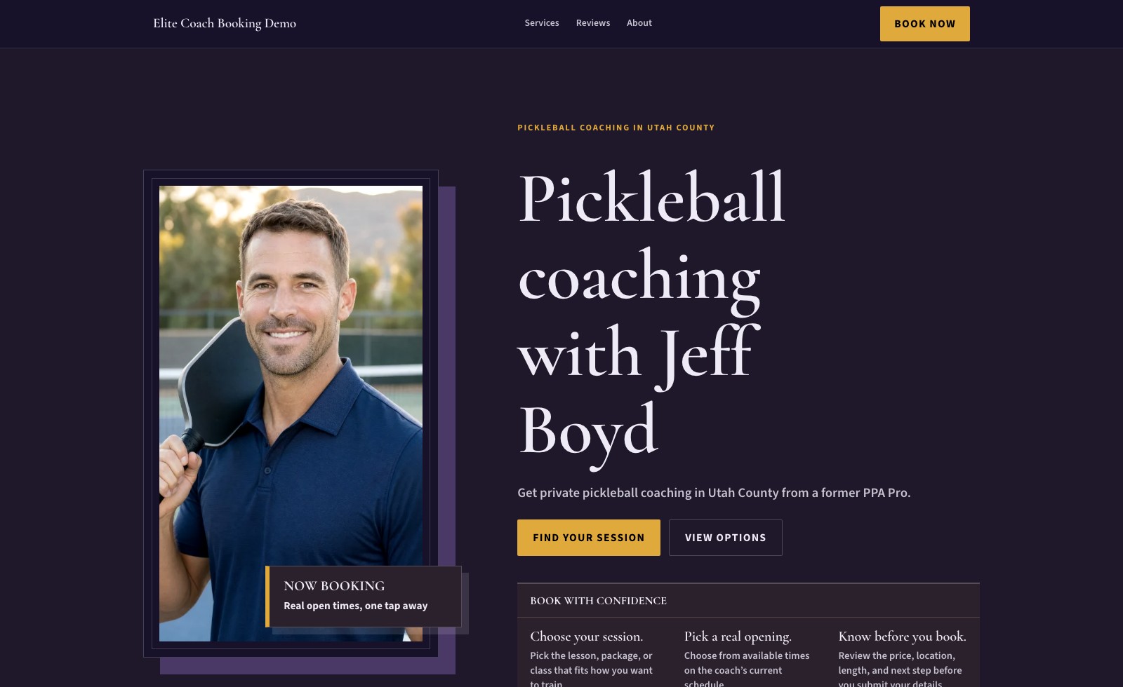 The Jeff Boyd coaching website in the Clubhouse design with the Midnight Plum color palette