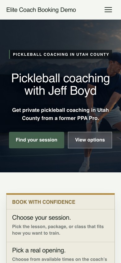 Mobile preview of the Sage Club Editorial coaching website