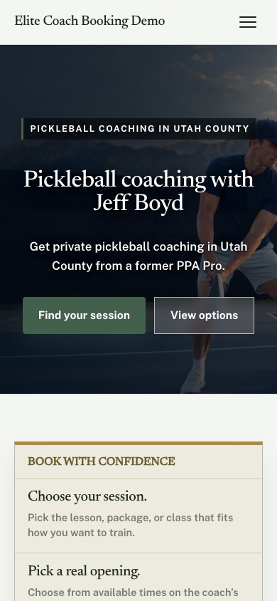 Mobile preview of the Sage Club Editorial coaching website