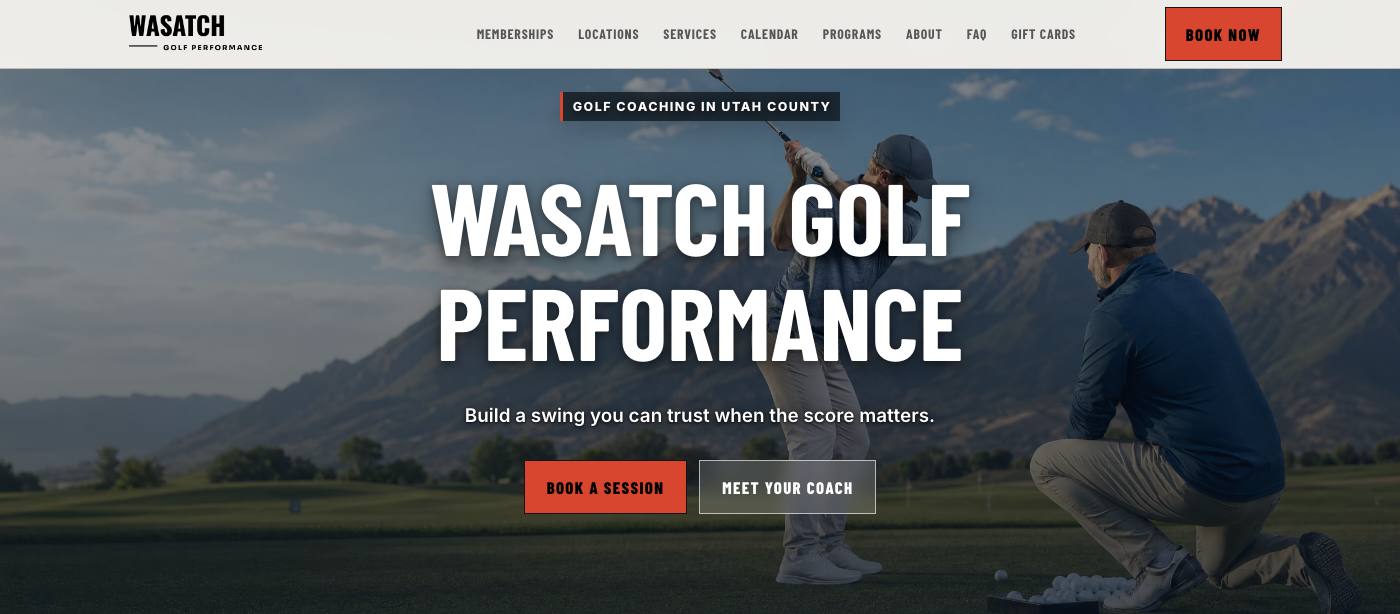 Published golf coaching website built with Elite Coach Booking