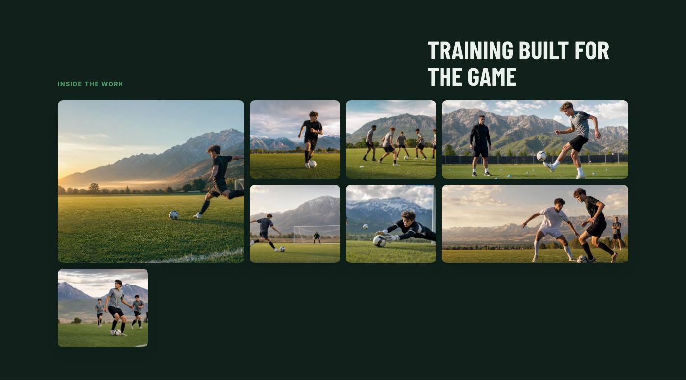 Real training gallery section from Mountain Point Soccer Academy