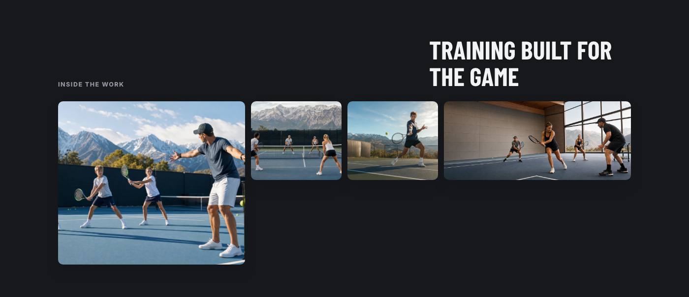 Real training gallery section from Summit Tennis Academy
